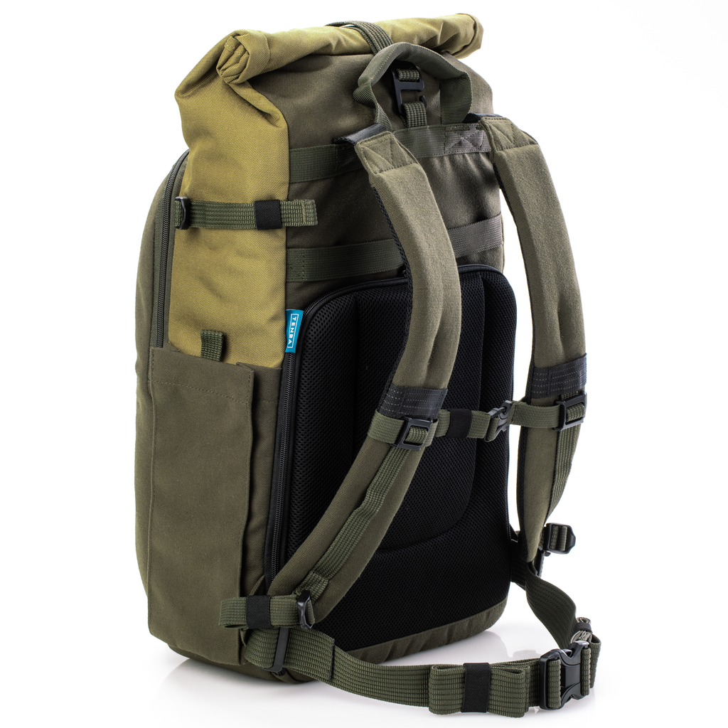 Tenba Fulton v2 14L Camera Backpack for Mirrorless & DSLR – Tan/Olive Weather-Resistant Rolltop Bag