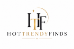 HotTrendyFinds official logo with gold and black monogram HTF on white background